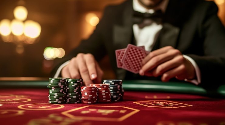Pengguna memasang taruhan sepak bola lewat aplikasi mobile intertoto dalam suasana kompetisi